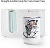 Oz 12 Sublimation Blanks Mugs Straight Stainless Steel Insulated Tumblers Full Wrap Heat Transfer with Spill-proof Sliding Lid for Coffee Tails