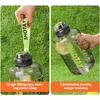 Tumblers 2 -liter waterfles met stro grote draagbare reisflessen voor training Sport Fitness Cup met tijdschaal 230503