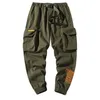 Byxor japansk stil mode män jeans hip hop jogger byxor lös passform klassisk stor ficklastbyxor män armé gröna militära byxor