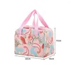 Servis uppsättningar Lunchväska Vattentät dragkedja Portabel handtag Termisk kylare Oxford Tyg Floral Print Bento Box Pouch Container för skolan