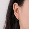 Boucles d'oreilles créoles mode Simple feuille forme cristal zircone goujon petits Huggies brillant belle Piercing boucle d'oreille bijoux pour femmes