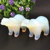 Beautiful Little Opalite Polar Bear Sculpture Decor Hand Carved Cool Realistic Synthetic Quartz Crystal Figurine Animal Collection Statue Meditators Gift 10Pcs