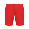 Män är platta främre shorts rak fit casual shorts röda 40