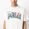 Designer modekläder PA T-shirts T-shirts Färgglada brevtryck Distressed rundhalsad kortärmad T-shirt Palmes Angels Herr Damer Lös Pa Streetwear Toppar