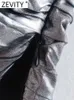 Женские блузкие рубашки Zevity Женщины сексуальный металлический цвет одиночный плечо -завязанный блузок леди шикарная боковая рубашка на молнии на молнии