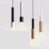 Kolye lambaları Nordic tarzı kişilik G4 lamba çubuğu ahşap sanat ışıkları modern başucu masif ahşap yemek odası