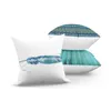 Kuddefodral Fashion Trend Color Teal Blue Double-Sided Printing Square Pillow Case Home Decoration Car SOFA CUSHION COVER COJINES PODUSZKA