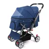 Hondenauto stoelbedekkingen Pet Stroller Luxe Ademende draagbare transporter voor kleine of middelgrote hondenkatten 4 wielen -absorberende reiskar