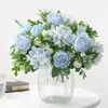 Decorative Flowers Artificial Silk Mori Series Hydrangea Peony Bud Wedding Bridal Bouquet Road Lead Flower Home Garden Desktop Decoration