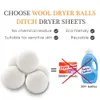 Ulltorkbollar Tvättprodukter Premium återanvändbara naturliga sköljmedel Statisk Reducerar Hjälper att torka kläder i tvätter snabbare