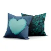 Kuddefodral Fashion Trend Color Teal Blue Double-Sided Printing Square Pillow Case Home Decoration Car SOFA CUSHION COVER COJINES PODUSZKA