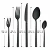Servis uppsättningar svart bestick rostfritt stål bordsuppsättningar western cutlery set 5 piece middag set svart sked gaffel kniv set servis 230503