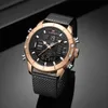 Нарученные часы бизнес -кварцевые часы Men Luxury Dual Time Analog Digital Clock Casual Sports Reloj Строка из нержавеющей стали NF9153