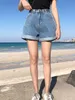 Damen-Shorts Garemay Damen-Denim-Shorts Classic Vintage High Waist Blue Wide Leg Female Caual Summer Ladies Shorts Jeans For Women 230503