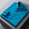 メンズカジュアルシャツメンドレスシャツ長袖ダイヤモンドボタンストレッチポケットなしで絹のようなビジネスフォーマルソーシャルワンフリーソフトカジュアルシャツ230503