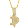 Hanger kettingen hiphop gepersonaliseerde aangepaste naam cusieve letters kubus zirkon a-z multi-layerpendants necklaces voor mannen dames sieraden