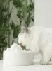 Fontaine d'eau automatique en céramique pour animaux de compagnie, 1,5 l, pour chien et chat, abreuvoir muet, distributeur de fontaine volcanique, offre spéciale