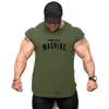 Tanque de tanques masculinos de verão Camiseta casual de moda de alta qualidade ginástica com ginástica de ginástica fitness algodão singlete muscular solto