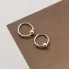 Boucles d'oreilles créoles LAVIFAM S990 en argent Sterling minimaliste petite boule cercle Huggies pour femmes boucle d'oreille bijoux