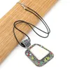 Pendant Necklaces Ethnic Vintage Natural Stone Abalone Shell Lapis Lazuli Necklace Charms Leather Rope For Women Boho Jewelry