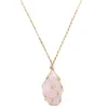 Collane con ciondolo TUMBEELLUWA 1Pc Corda Intrecciata Avvolta Naturale Ametista Grezza/Quarzo Rosa Collana Guarigione Chakra Cristallo