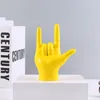 Dekorativa föremål Figurer Ermakova 19.5cm Heminredning Tolk Gift I Love You Sign Language Hand Staty Harts Hantverk Figurin Gold Home Decoration 230503