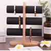 Jewelry Pouches Black/white/beige Velvet PU Wood 3 Tier Bracelet Watch Stand Holder Showcase Display Storage Necklace Bangle Organizer