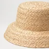 Wide Brim Hats Kid's Hand-made Raffia Straw Hat Retro Flat Top Fold Down Children's Boys Girls Travel Vacation Sun Cap