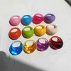 Band Rings Summer New Mutilcolor Transparent Acrylic Resin Water Droplets Shape Oval for Women Girls Travel Jewelry HUANZHI 2021 Y23