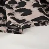 Kjolar 2023 Wonmen Sexig Leopard tryckt hög midja tiered ruffle flowy mid-calf lång kjol elastisk pull-on maxi klänning