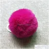 Belangrijkste ringen Fluffy Pom Keychain Soft Faux Rex Rabbit Fur Ball Car Pompom Plush Keychains Sier Keys Holder Women Bag Pendant Drop Deliv DHWZ4