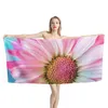 Handtuch Upetstory Mikrofaser, saugfähig, Sonnenblumendruck, Bad, rosa, weich, groß, Handtücher für Strandkomfort, Dusche, 75 x 150 cm