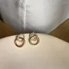 Pendientes de tuerca, Pendientes circulares de circón transparente a la moda para mujer, joyería para fiesta y boda perforada en la oreja, regalo, Pendientes Eh341