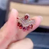 Cluster Rings Garnet Women's Inlaid Cute Oral Design Man Ring Men Woman Jewelry Men's Accessories Mens Set Vintage