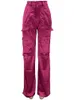 Pantaloncini da donna Streetwear Rose Red Donna Vita alta Pantaloni dritti Pantaloni a vita bassa Multitasche Pantaloni a gamba larga Vintage Lady Shopping Out Going s 230503