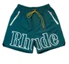 RHUDE Summer High Street com cordão com letras 3m reflexivo hip-hop casual shorts curtos de praia hipster