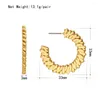 Hoop Earrings Trendy Gold Color Plating Press Flat Fringe For Women Girl Modern Elegant Gorgeous Office Lady Jewelry Accessory