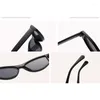 Occhiali da sole Occhiali da sole Vintage Siamese Cateye per le donne Marca Piccola montatura in plastica Classic Rettangolo Occhiali da sole Donna Nero Oculos 4YZM