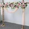 Dekorativa blommor 100/200 cm Anpassad bröllop Blomma väggarrangemang Artificial Row Decor Supplies Silk Peony Romantic Arch Backdrop