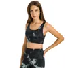 Yoga-outfit vrouwen uitgebreide training fitness bh strakke tank vest gym zachte crop top u-vormige print holle schoonheid terug met borstkussen