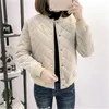 Läder Nya ankomster Autumn Winter Women's Cotton Coat Gold Velet Baseball Uniform Cotton Jacket Loose Warm Female Cotton Parkas N402