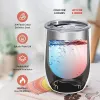 Tasses vierges de sublimation de 12 oz Gobelets isothermes droits en acier inoxydable Transfert de chaleur complet avec couvercle coulissant anti-déversement pour cocktails au café