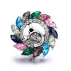 Charms grossist snap -knapp smycken fynd kristall påfågel sprider svans strass 18mm metall snaps knappar diy armband juvelerare dhhbs