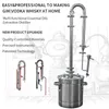 Making Hooloo 22L Household Mała wódka browarowa maszyna Pure Copper Mesh Distilation Tower Home Brewing Distiller Wysoka jakość