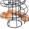 Organisation Modern Iron Spiral Egg Holder Art Display Restaurang Basket Storage Rack Deluxe Spiral Dispenser Basket Roller Rack 24 Eggs