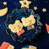 Bakvormen maanlichtbeer fondant cookie mallen cartoon moon ster in reliëf malde gebak koekje persstempel vormt 3D diy gereedschap