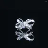 Bagues en grappe BOEYCJR Bowknot Bague en or blanc 18 carats avec diamants naturels pour femme Cadeau d'anniversaire