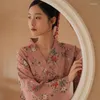 民族衣類女性のゆき伝統的な日本の着物とオビの花の印刷ステージパフォーマンスポーシューティングウェアアジアの女性ローブドレス