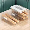Förvaringsflaskor ägglåda bärbar hållbar automatisk rullningstyp ps roman stora kapacitet ägg förvaring container hem kök