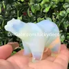 Bela Little Opalite Polar Bear Sculpture Decor Hand esculpido Cool Realistic Realistic Sintético Cristal Feliz Animal Coleção Meditadores de estátua Presente 10pcs